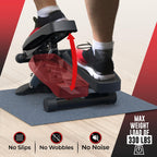Mini Stepper & Stair Climber Machine - W/Resistance Bands Set - Portable Step Exerciser - Built In Monitor - Heavy Duty Max 330