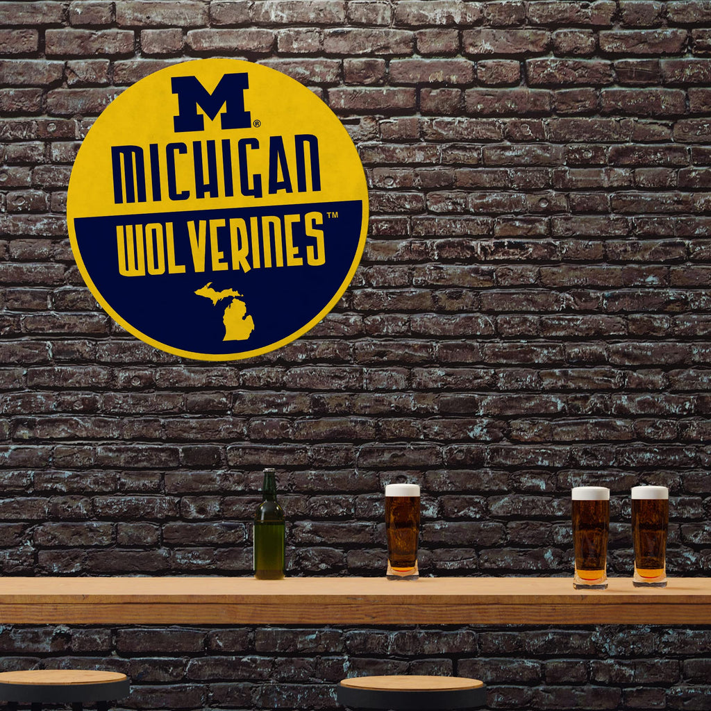 Rico Industries Ncaa Michigan Wolverines Classic Shape Cut Pennant - Home And Living Room D  Cor - Soft Felt Ez To Hang