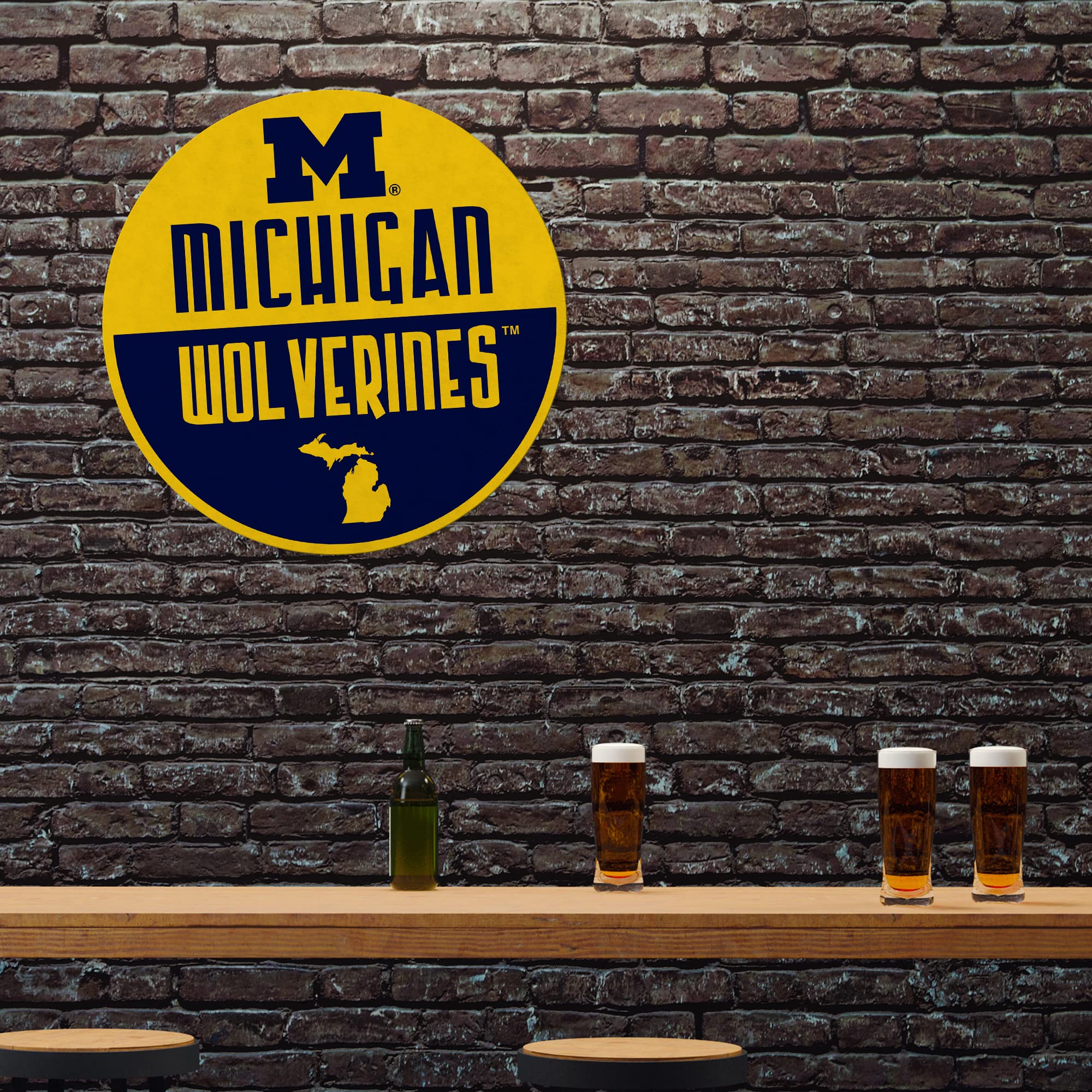 Rico Industries Ncaa Michigan Wolverines Classic Shape Cut Pennant - Home And Living Room D  Cor - Soft Felt Ez To Hang