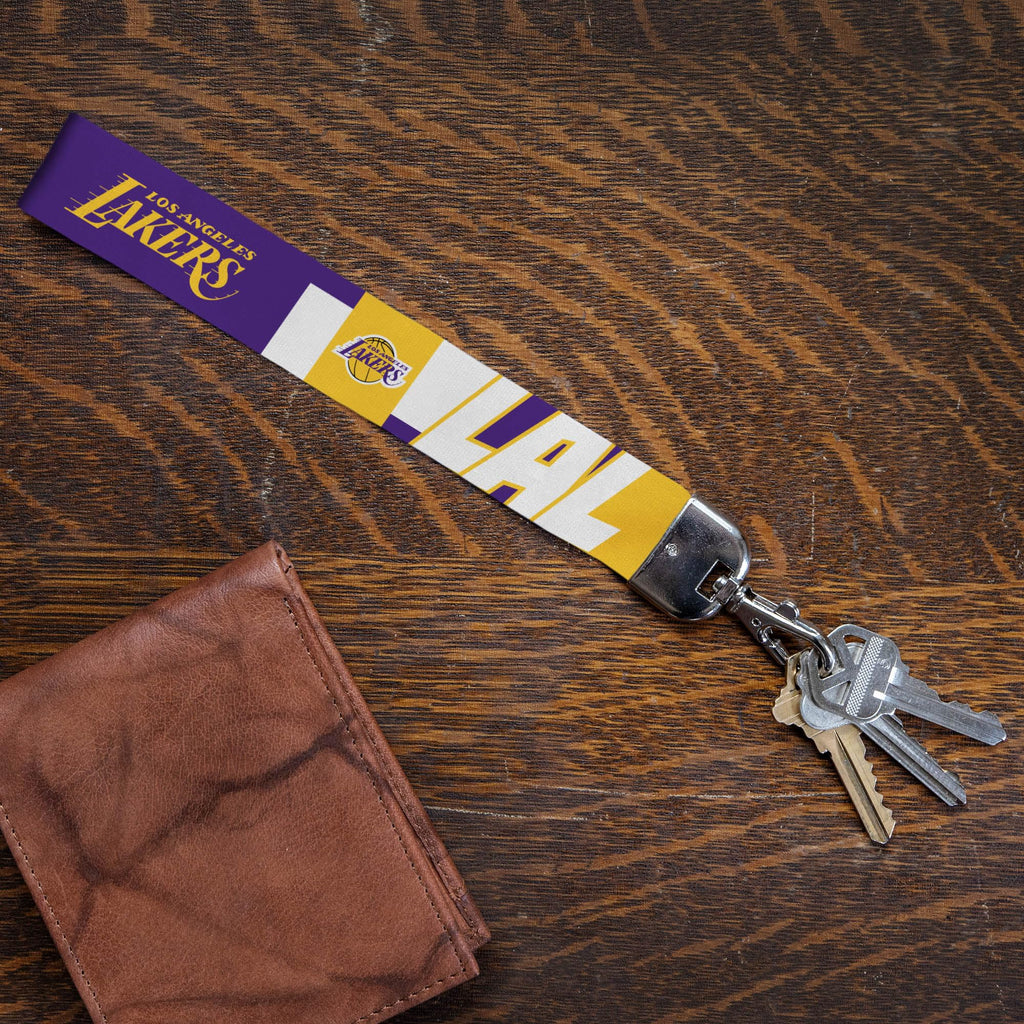 Rico Industries Nba Basketball Los Angeles Lakers Wrist Lanyard Key Chain, Cute Wristlet Strap Keychain Holder For Women Men Car