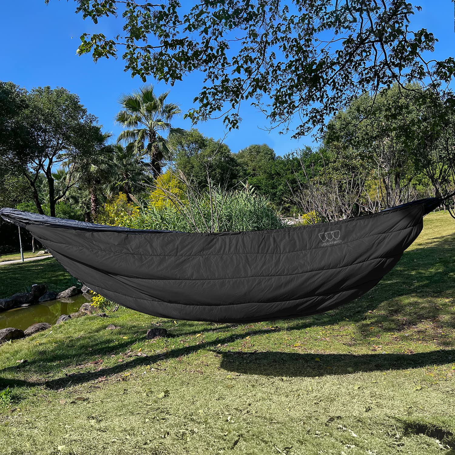 Gold Armour Hammock Underquilt For Single Hammocks And Double Hammocks, Insulated Warm Underquilt - Essential Camping Equipment