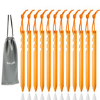 Aluminum Alloy Tent Stakes Pegs, 12-Pack Aluminum Ground Pegs With Reflective Pull Ropes, Lightweight Metal Stakes Pegs For Camp