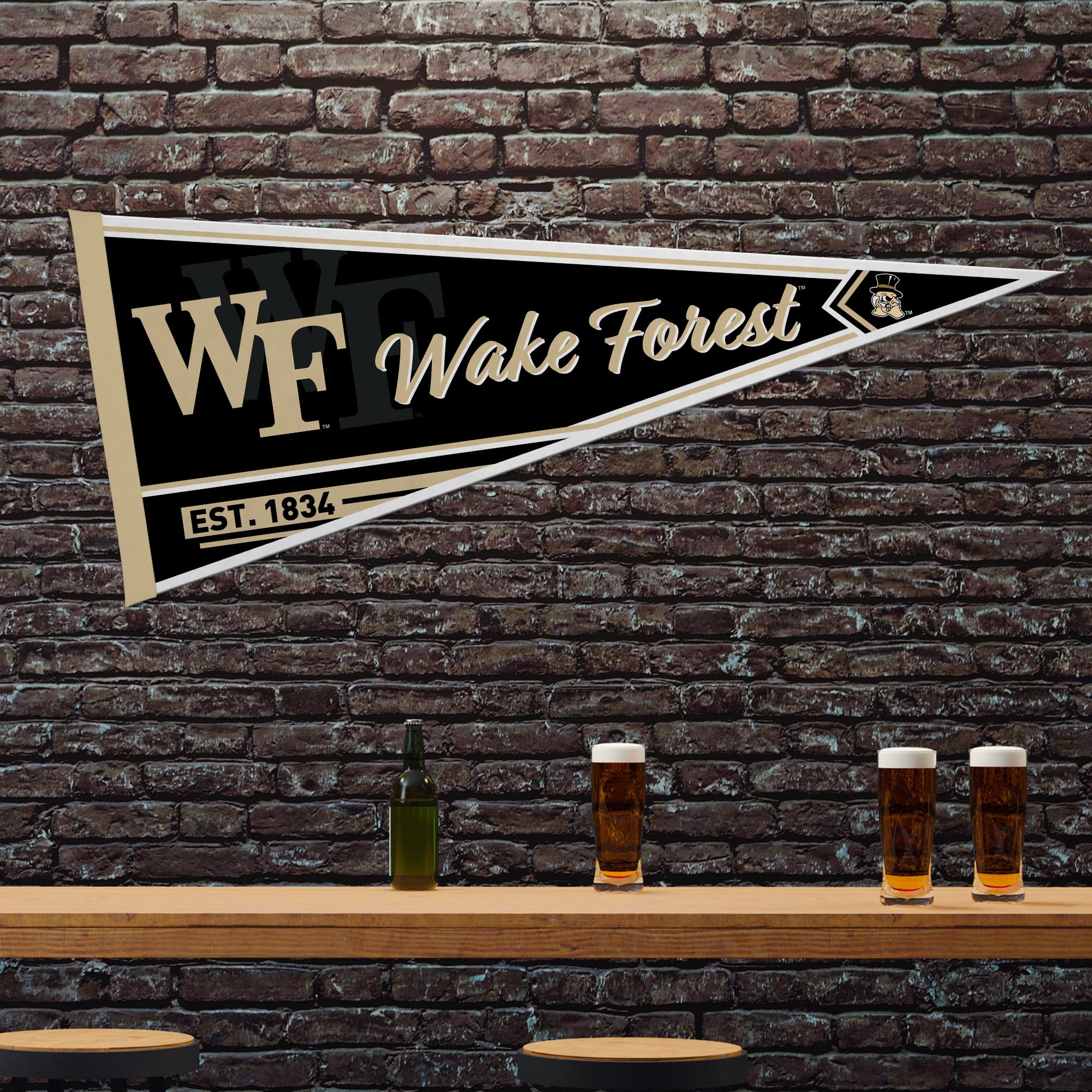 Rico Industries Ncaa Wake Forest Demon Deacons Classic 12'' X 30'' Felt Wall D  Cor Pennant - Great For Home/Bed Room/Man Cave D