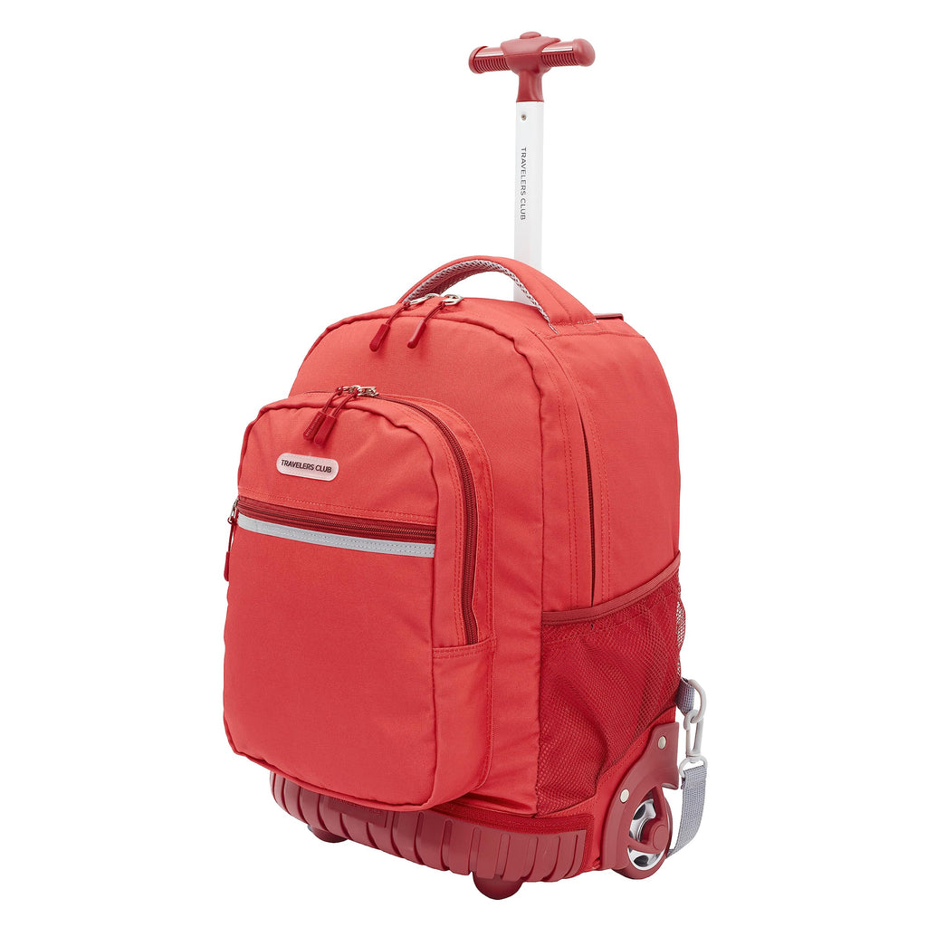 Travelers Club 18 Rolling Backpack with Shoulder Straps, Red