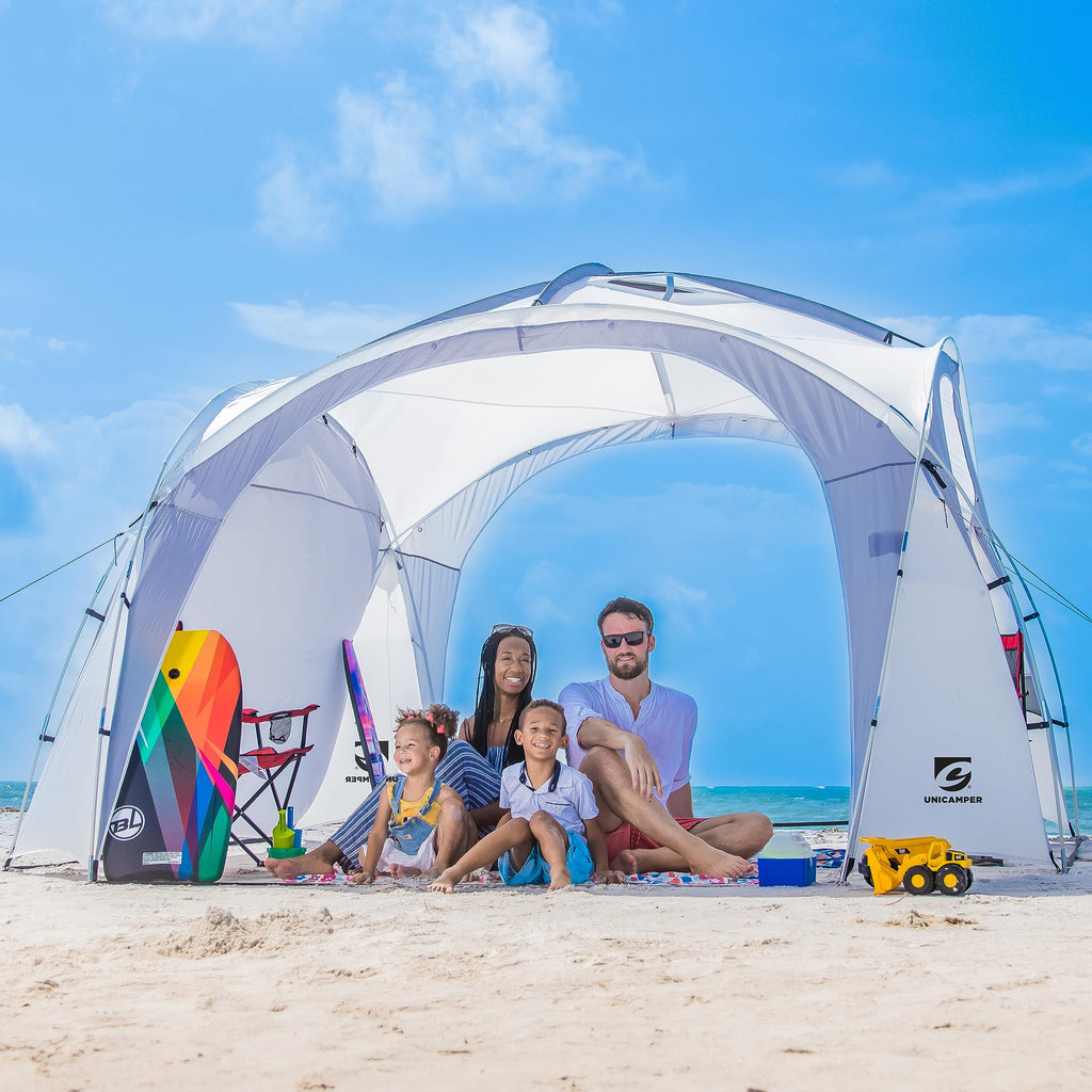 Unicamper 12X12Ft Beach Tent Sun Shelter | Perfect For Beach Camping Or Backyard Fun | Lightweight Beach Shade Design Provides E