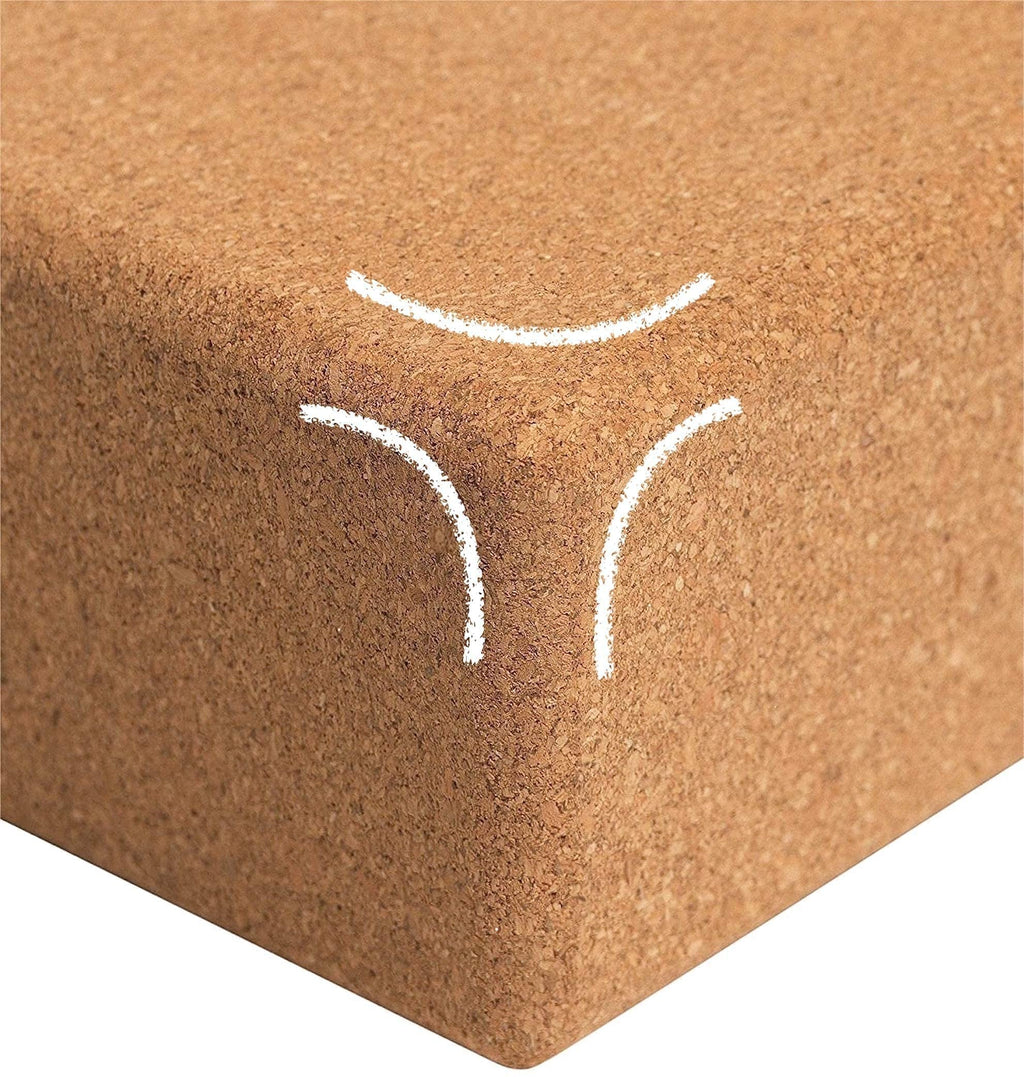 Cork Yoga Blocks 2 Pack Set -Natural Cork From Portugal, 9''X6''X4'' Yoga Blocks Non-Slip&Anti-Tilt For Women Men, Lightweight,