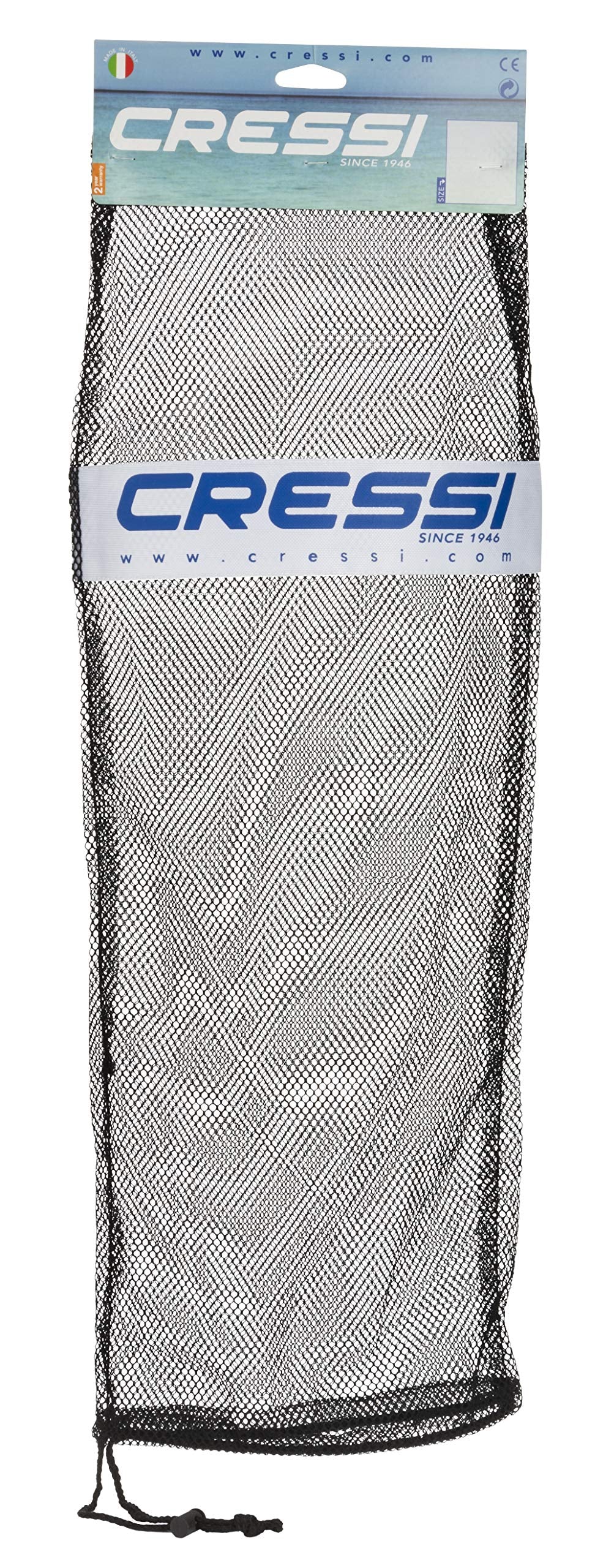 Cressi Net Bag For Snorkeling, Scuba Freediving Sets - Mask, Snorkel, Fins Equipment Mesh Bag, Black, 29.5 X 10.6 In, 75 X 27.5 