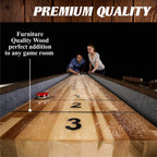 Barrington Billiards 12' Webster Shuffleboard Table With Scratch-Resistant Playfield And 8 Puck Set