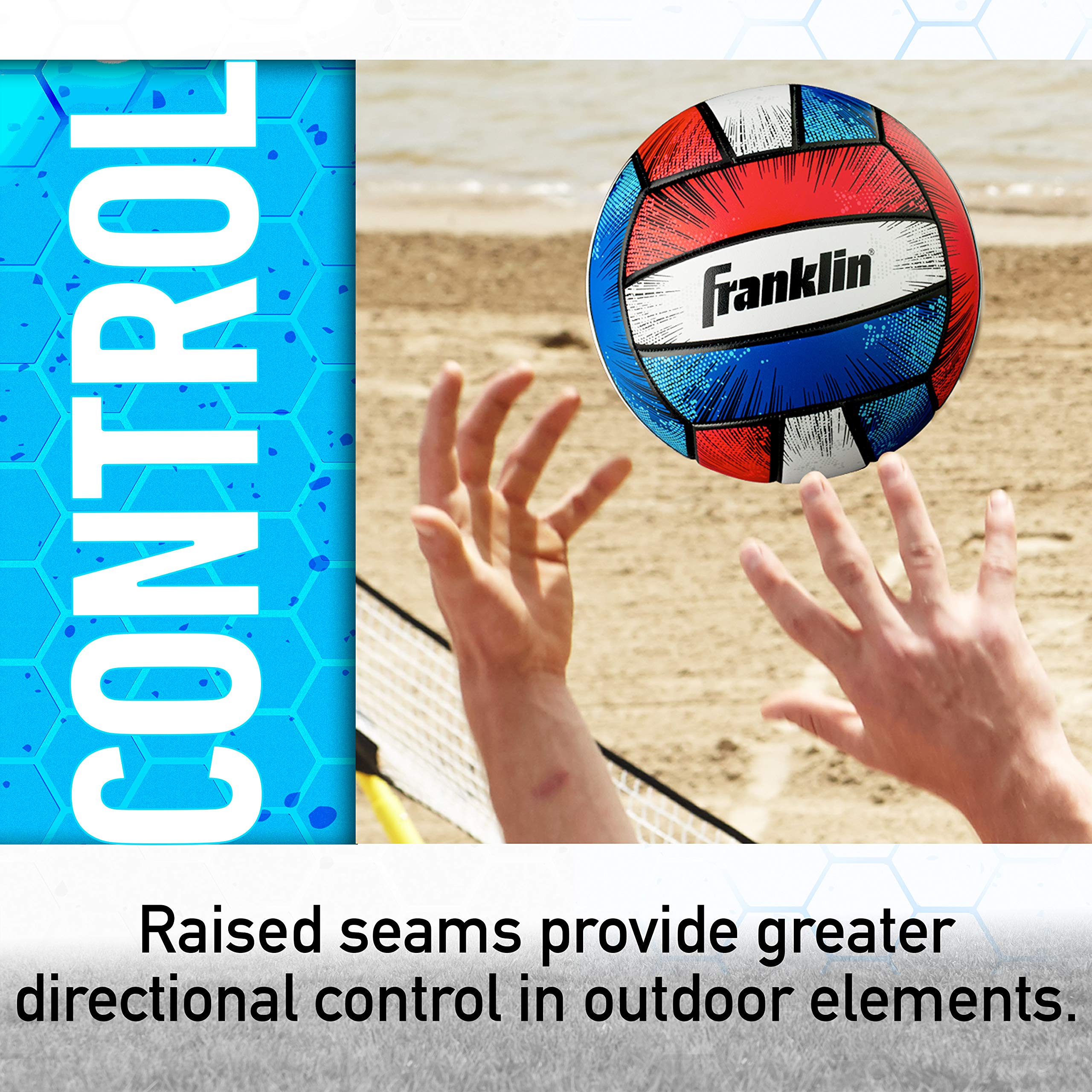 Franklin Sports Blast Outdoor + Beach Volleyball - Cushioned Ball Set Great For Backyard And Beach - Air Pump Included