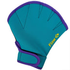 Flow Swimming Resistance Gloves - Webbed Gloves For Water Aerobics, Aquatic Fitness, And Swim Training (Aqua/Purple, Medium)