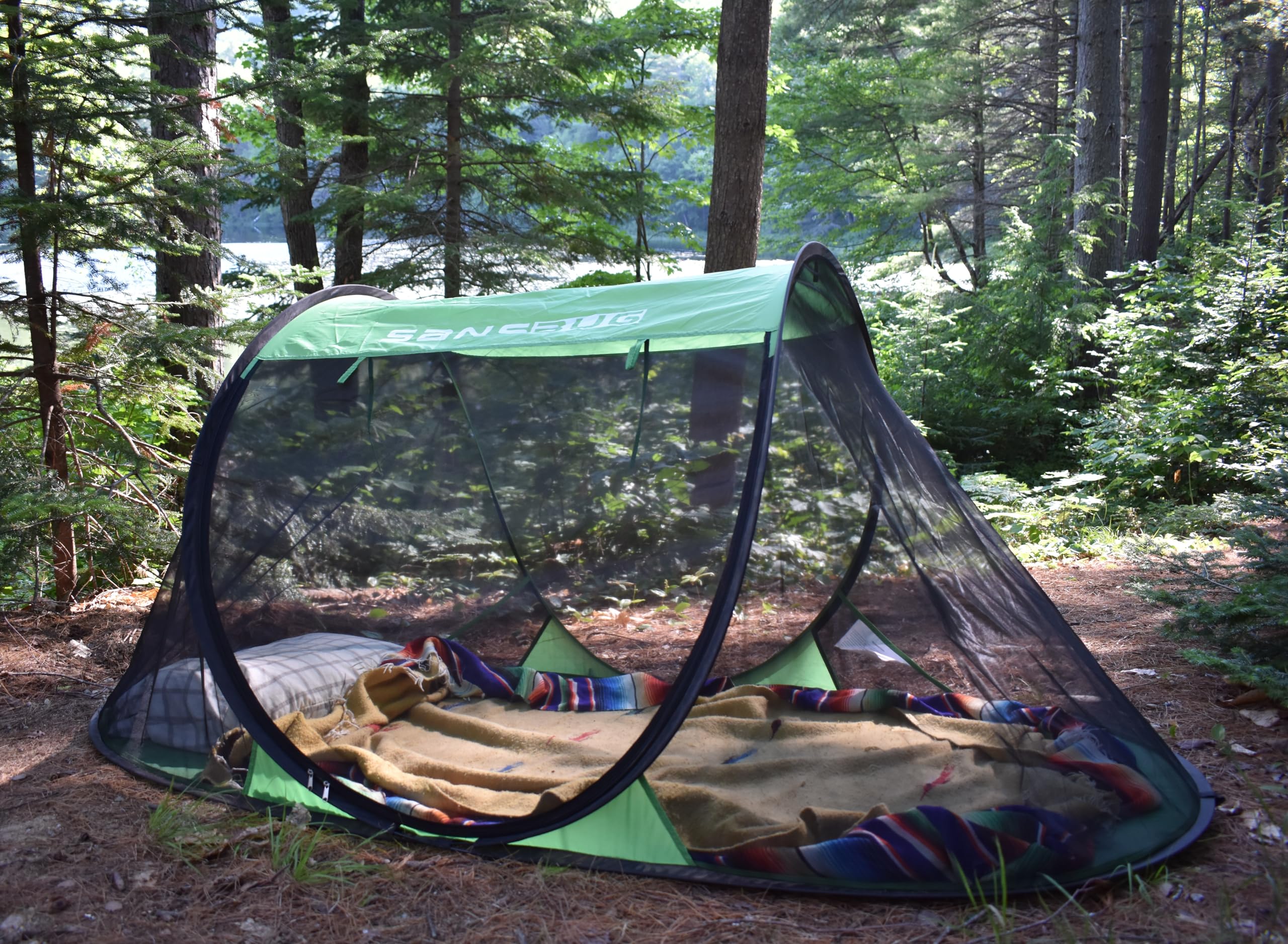 Sansbug Instant Popup Mosquito Net Screen Mesh Tent (Tarp Floor)
