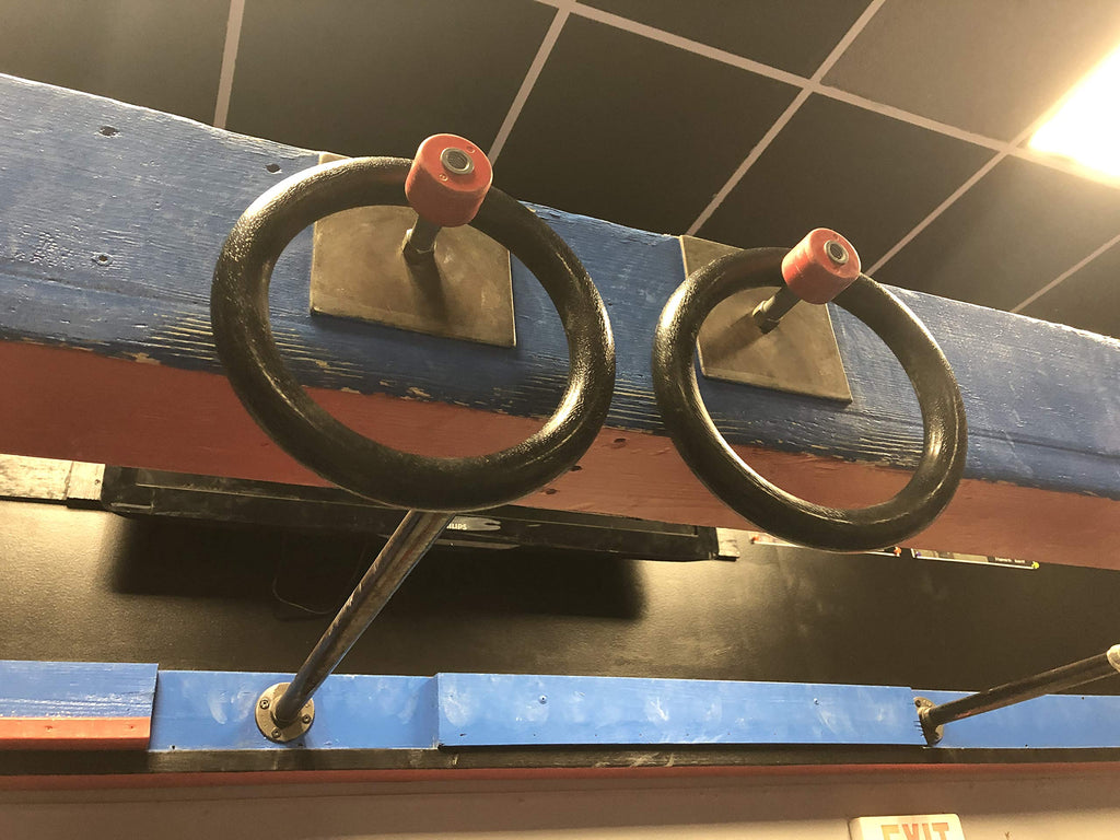 Ap Plus Ninja Warrior Rings - Set Of 2 Large Black Traverse Gymnastics Climbing, With Use On Obstacle Courses And Slack Lines, O