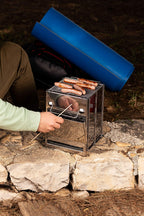Zento Camping Wood Stove Portable Folding Camp Stove, Stainless Steel, Foldable Grill Survival, Easy To Carry, Small Portable (A