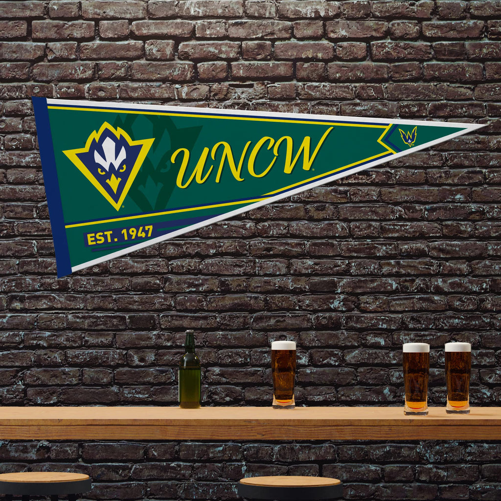 Rico Industries Ncaa North Carolina-Wilmington Seahawks Classic 12'' X 30'' Felt Wall D  Cor Pennant - Great For Home/Bed Room/M