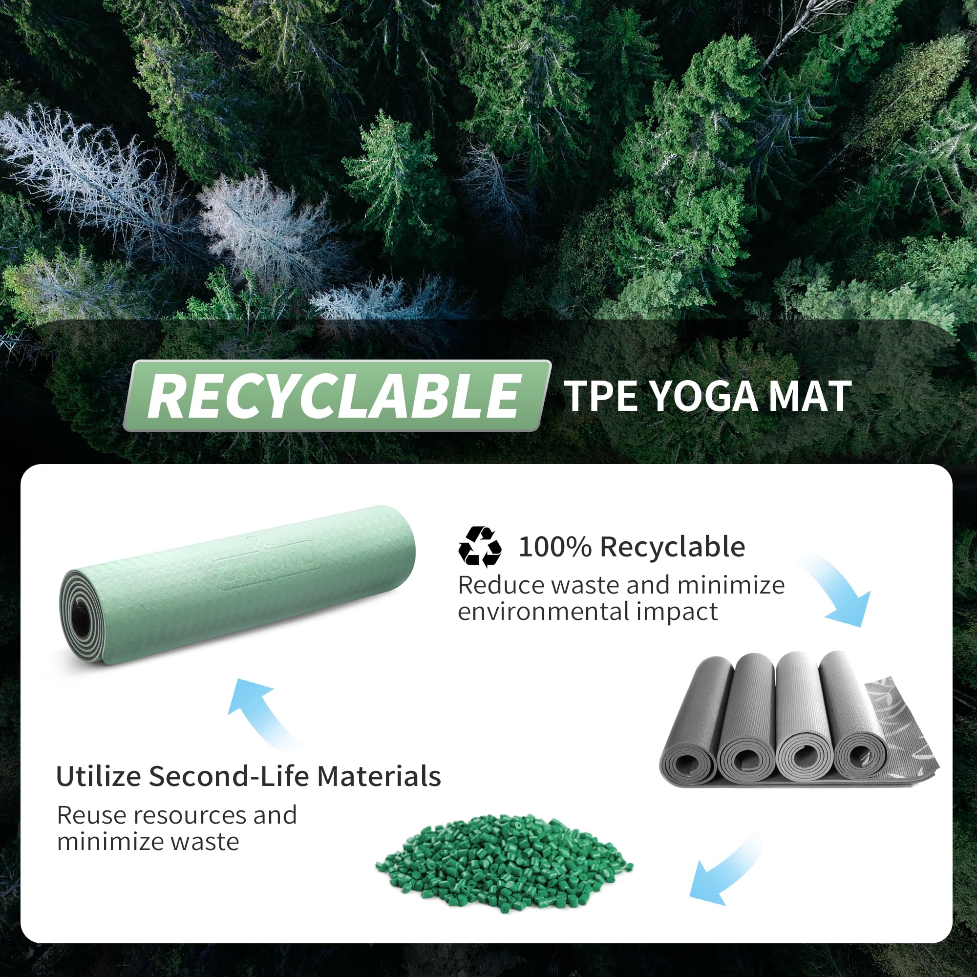 Cambivo Large Yoga Mat (6'X 4'), Extra Wide Workout Mat For Men And Women, 1/3 &1/4 Thick Exercise Fitness Tpe Mat For Home Gym,