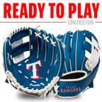 Franklin Sports Mlb Youth Teeball Glove And Ball Set - Kids Texas Rangers Baseball And Teeball Glove And Ball - Perfect First Ki