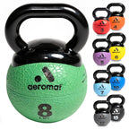 Aeromat Elite Mini Kettlebell Medicine Ball - 8 Lb Kettlebell Weight Balls For Exercise, 6'''' Dia Weighted Exercise Ball, Stren