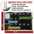Athletico 15 Player Dugout Organizer - Hanging Baseball Helmet Bag To Organize Baseball Equipment Including Gloves, Helmets, Bat