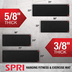 Spri Hanging Exercise Mat, Fitness & Yoga Mat For Group Fitness Classes, Commercial Grade Quality With Reinforced Holes, 71''L X
