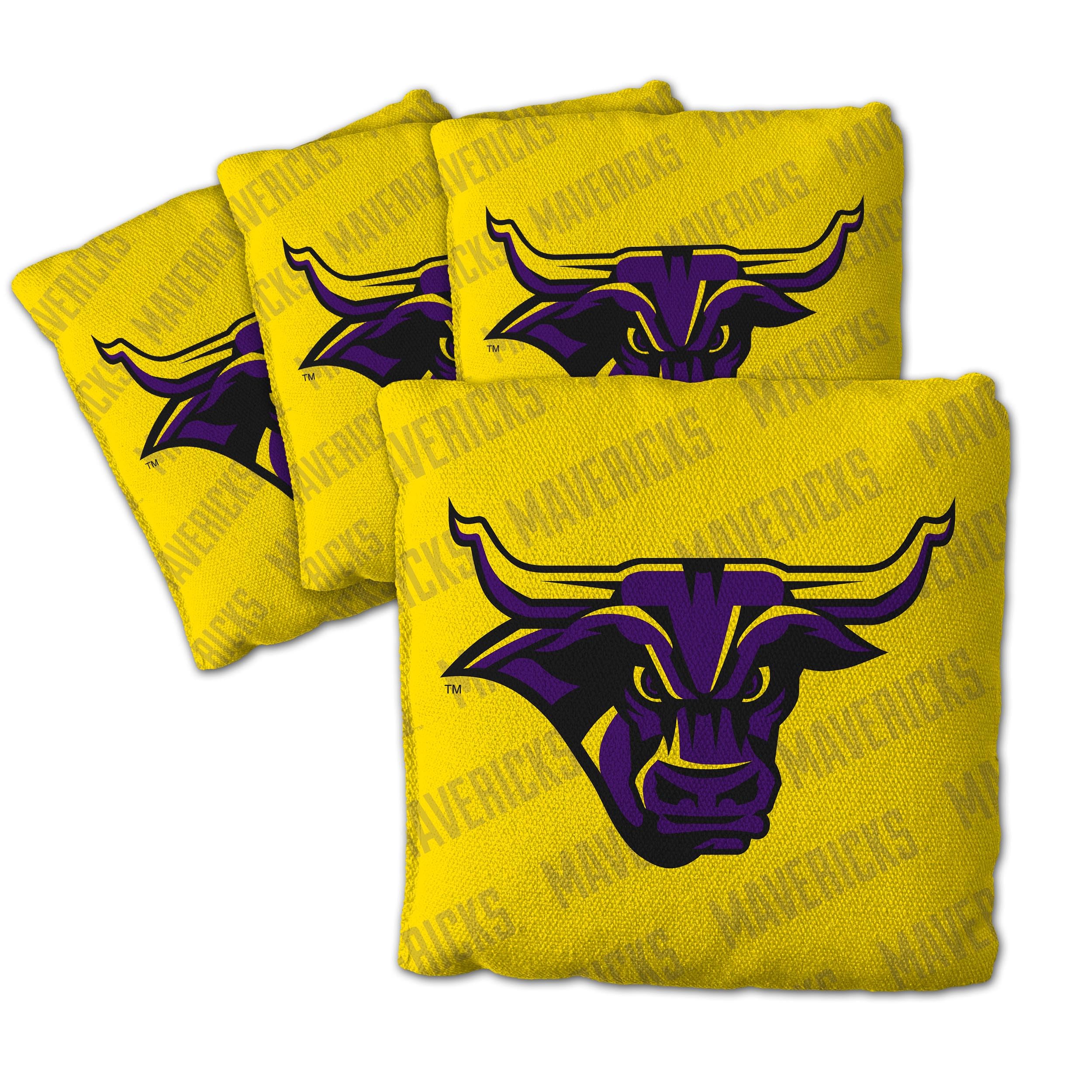 YouTheFan Officially-Licensed NCAA Minnesota State Mavericks Set of 4 Cornhole Bags - All Weather Regulation 6    x 6    Size - 