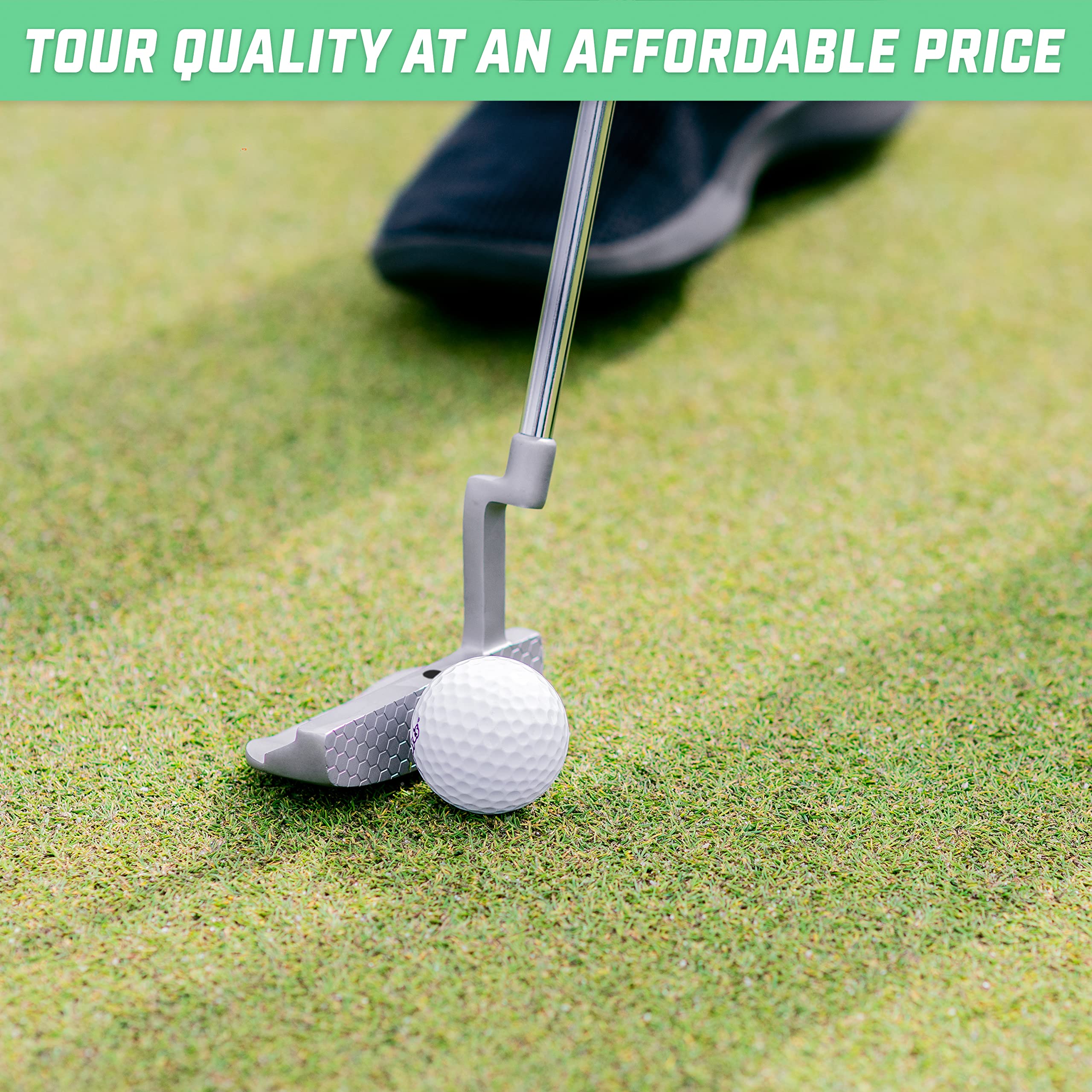 Gosports Gs2 Tour Golf Putter - 34Right-Handed Mallet Putter With Milled Face, Choose Oversized Fat Grip Or Traditional Grip