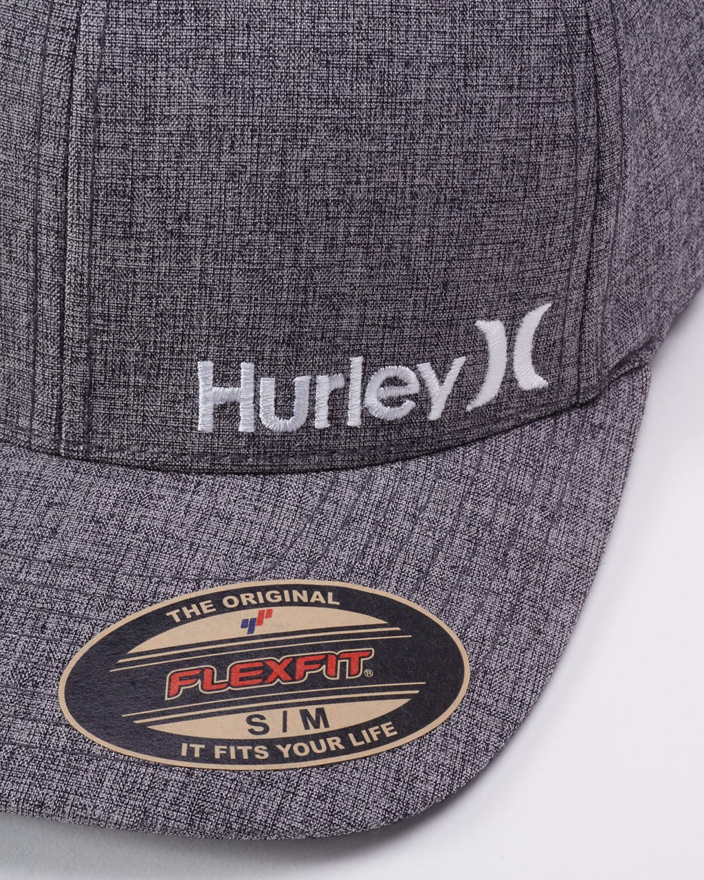 Hurley Mens Baseball Cap - Corp Stretch Fitted Hat, Size Large-X-Large, Light Grey