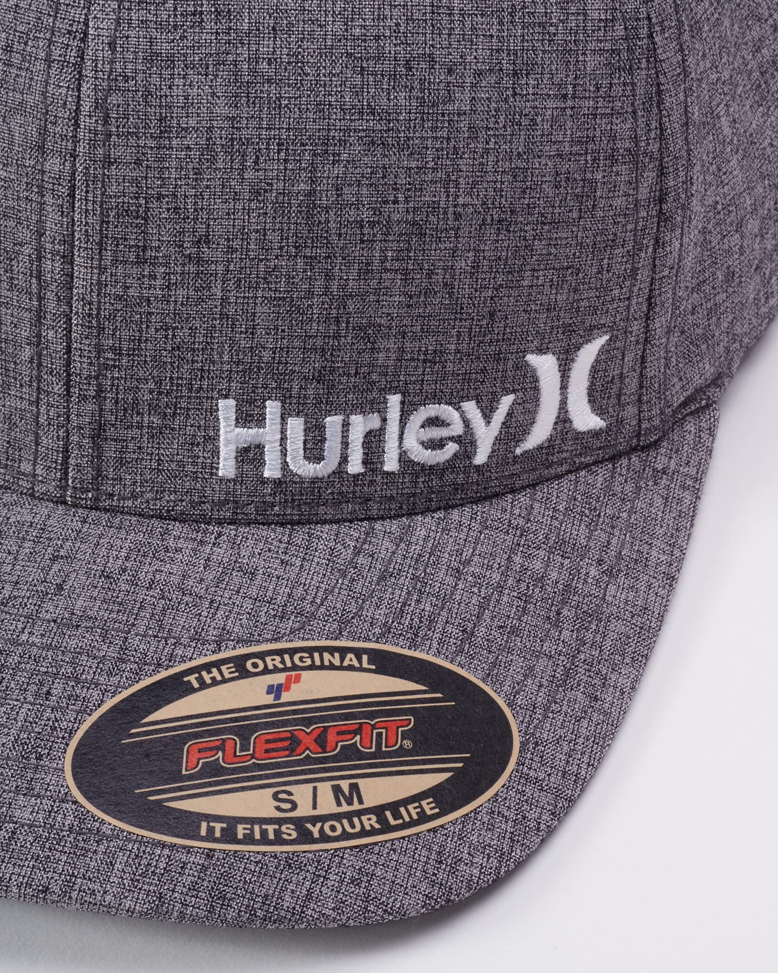 Hurley Mens Baseball Cap - Corp Stretch Fitted Hat, Size Large-X-Large, Light Grey
