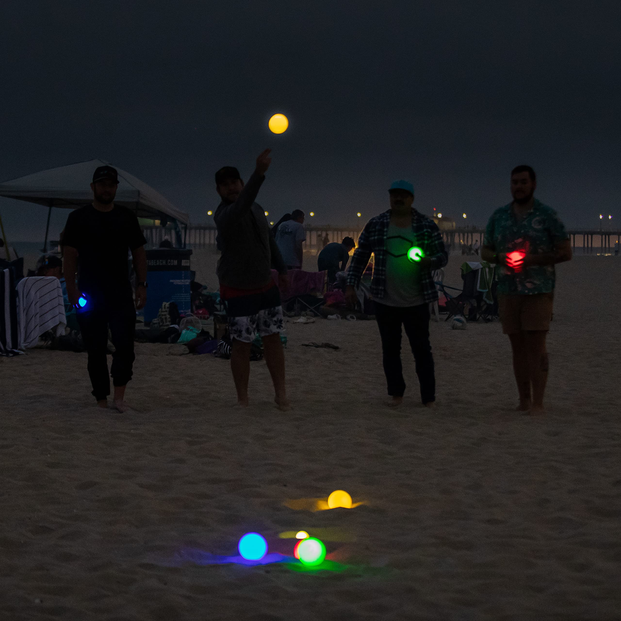 Gosports Led Bocce Ball Game Set - Includes 8 Light Up Bocce Balls, Pallino, Case And Measuring Rope - Choose 85 Mm Or 100 Mm
