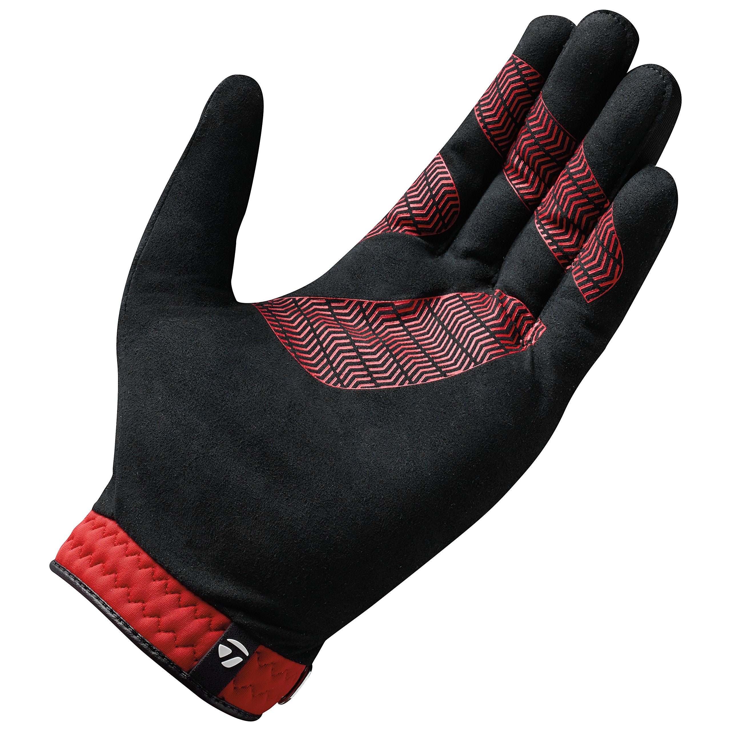Taylormade Rain Control Glove (Black/Red, Medium/Large), Black/Red(Medium/Large, Pair)