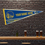Rico Industries Nba Basketball Golden State Warriors Personalized - Custom 12'' X 30'' Soft Felt Pennant - Ez To Hang