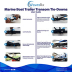 Wavesrx Boat & Pontoon Trailer Transom Straps (2Pk)  48'' Marine Tie Downs Adjustable Safety Straps  Outperforms Ratcheting & Re