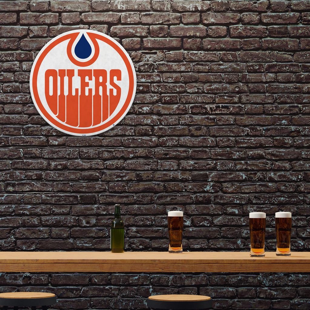 Rico Industries Nhl Edmonton Oilers Retro Shape Cut Pennant - Home And Living Room D  Cor - Soft Felt Ez To Hang