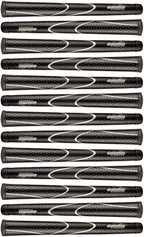 Jumbomax Set Of 13 Tour Series Golf Grips - Black With Silver Trim X-Large/Xl (+ 3/8'')