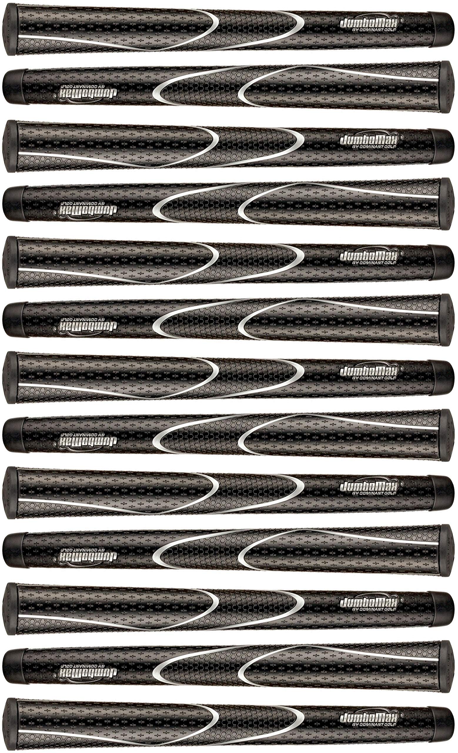 Jumbomax Set Of 13 Tour Series Golf Grips - Black With Silver Trim X-Large/Xl (+ 3/8'')