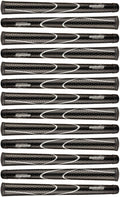 Jumbomax Pack Of 13 Tour Series Golf Grips - Black With Silver Trim X-Small (Xs/Jr) (+3/16'')