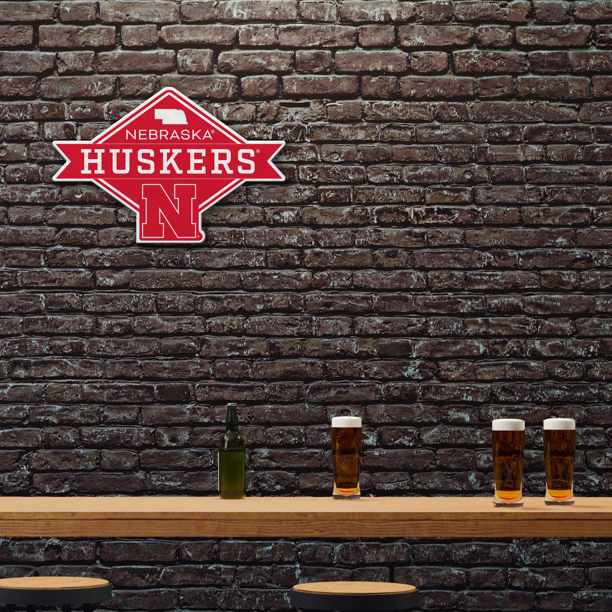 Rico Industries Ncaa Nebraska Cornhuskers Diamond Shape Cut Pennant - Home And Living Room D  Cor - Soft Felt Ez To Hang