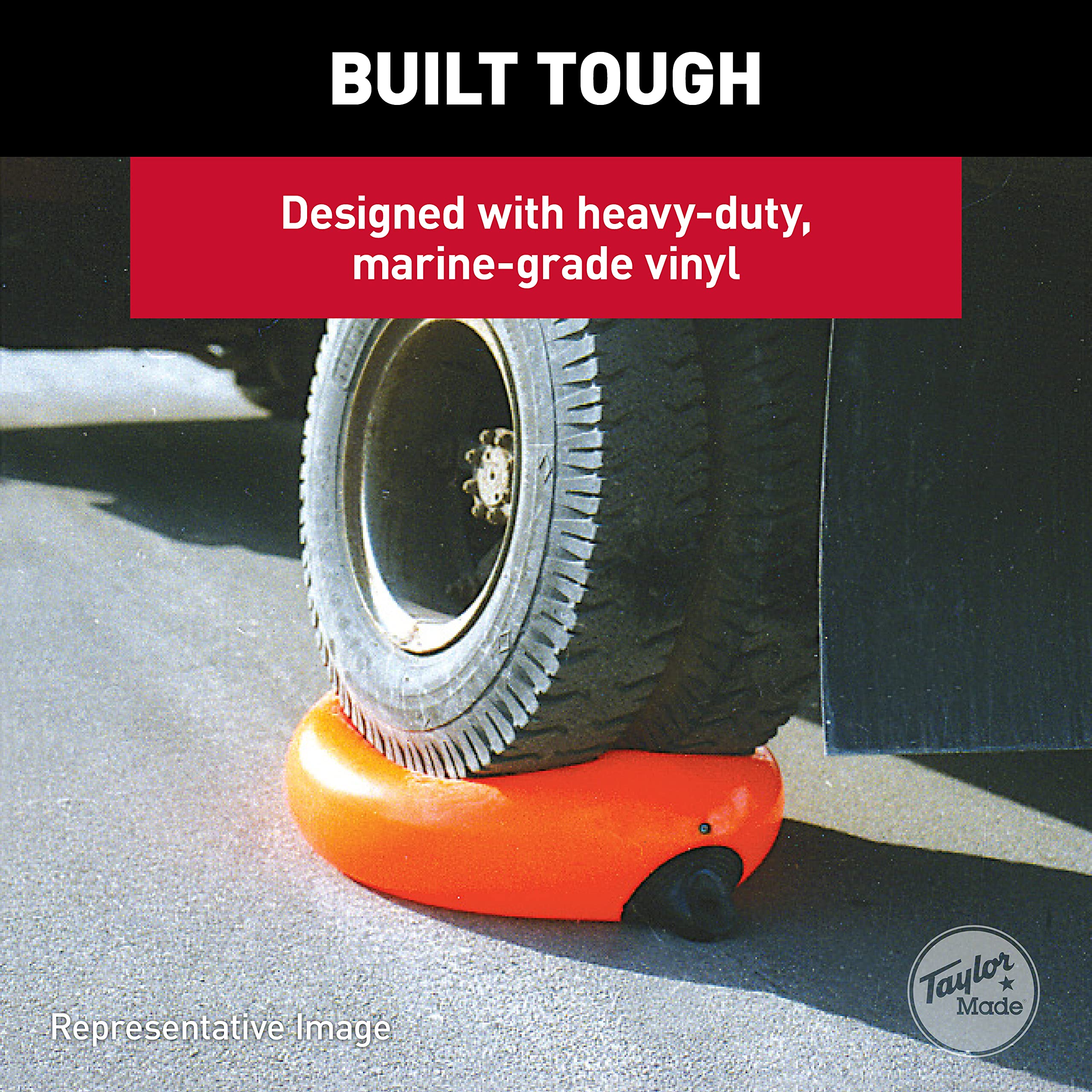 Taylor Made Products Tuff End Buoy, Orange (12'') - Flexible, Strong, Marine-Grade Vinyl Buoy For 25-40 Foot Boats - Easy-To-Use