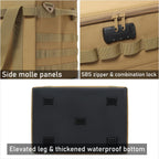 Lemubeane Tactical Camping Storage Bag - 57L Utility Tote Bag Organizer With Combination Lock And Shoulder Straps (Tan, 57L)