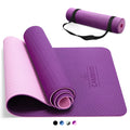 CAMBIVO Yoga Mat for Women Men Kids, 72 x 24 x 6mm Extra Thick TPE Yoga Mat Non Slip, Workout Mat with Carrying Strap for Yoga, 