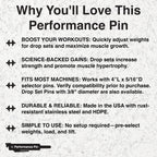 Performance Pin The Original Drop Set Pins For Gym | One More Rep With Weight Stack Pins | Instant Transition To Lower Weights F