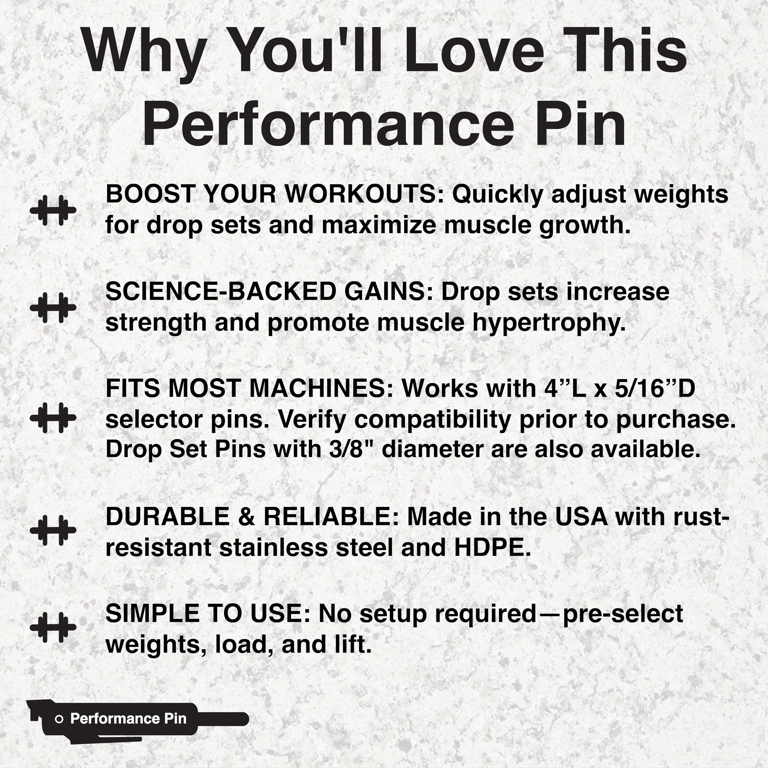 Performance Pin The Original Drop Set Pins For Gym | One More Rep With Weight Stack Pins | Instant Transition To Lower Weights F