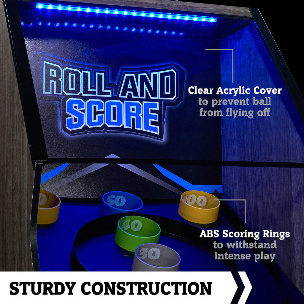 Hall of Games 108 Roll and Score with LED Lights and Electronic Scorer, Brown/Black,9 Foot