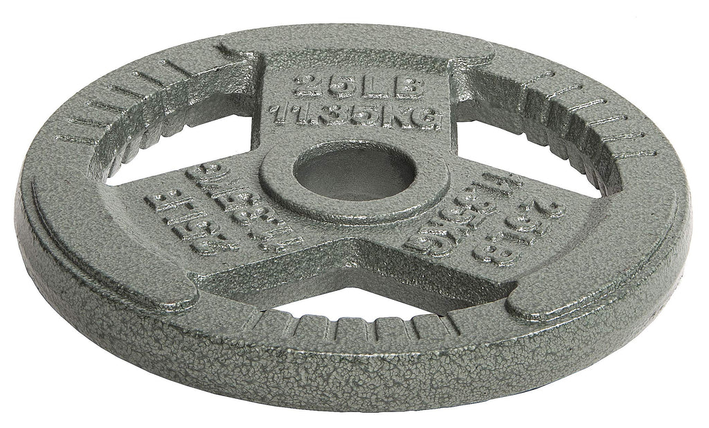 Balancefrom Olympic 2-Inch Cast Iron Plate Weight Plate For Strength Training And Weightlifting, 25-Pound, Single