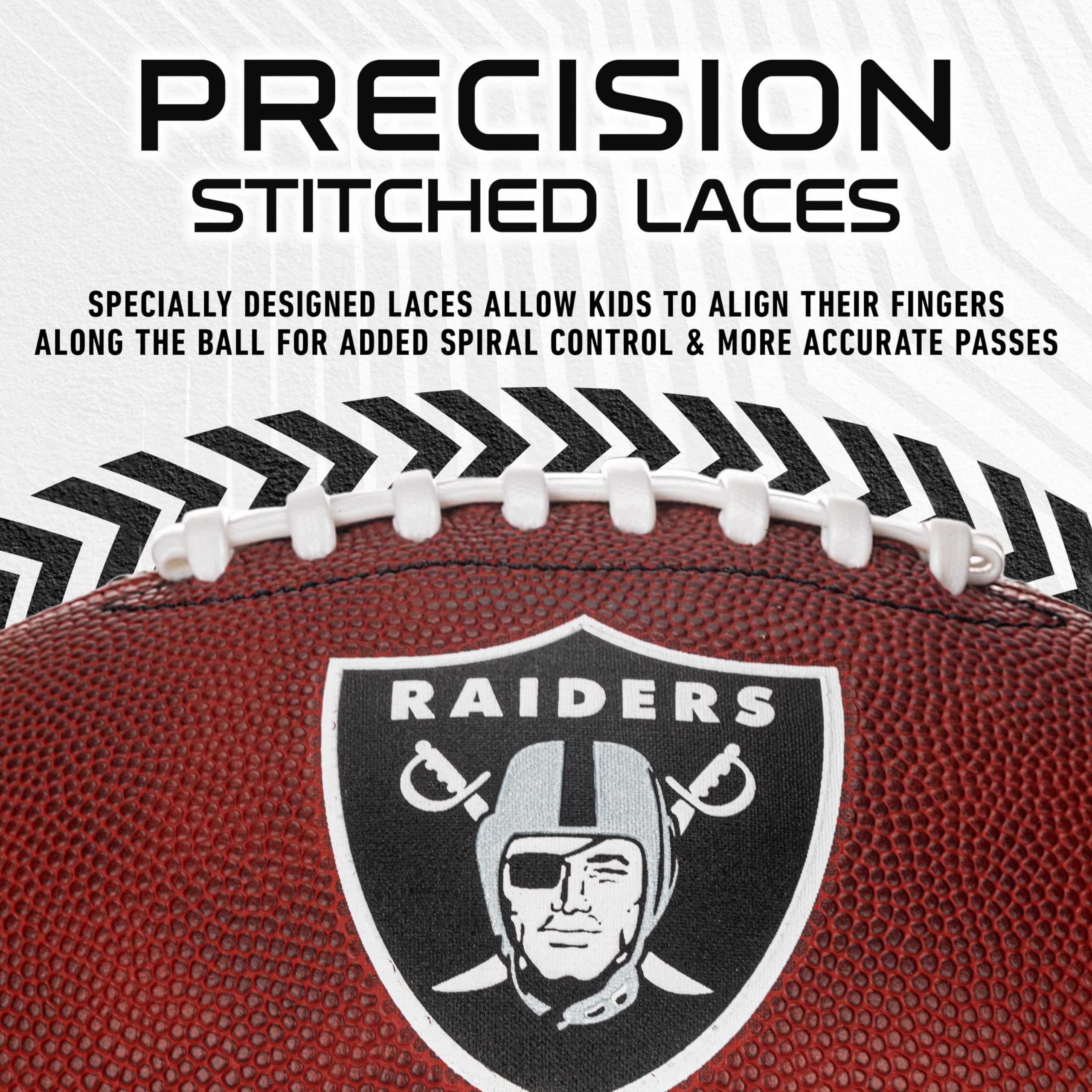 Franklin Sports Nfl Las Vegas Raiders Football - Youth Junior Size Football For Kids - Official Nfl Team Logo + Colors Youth Bal