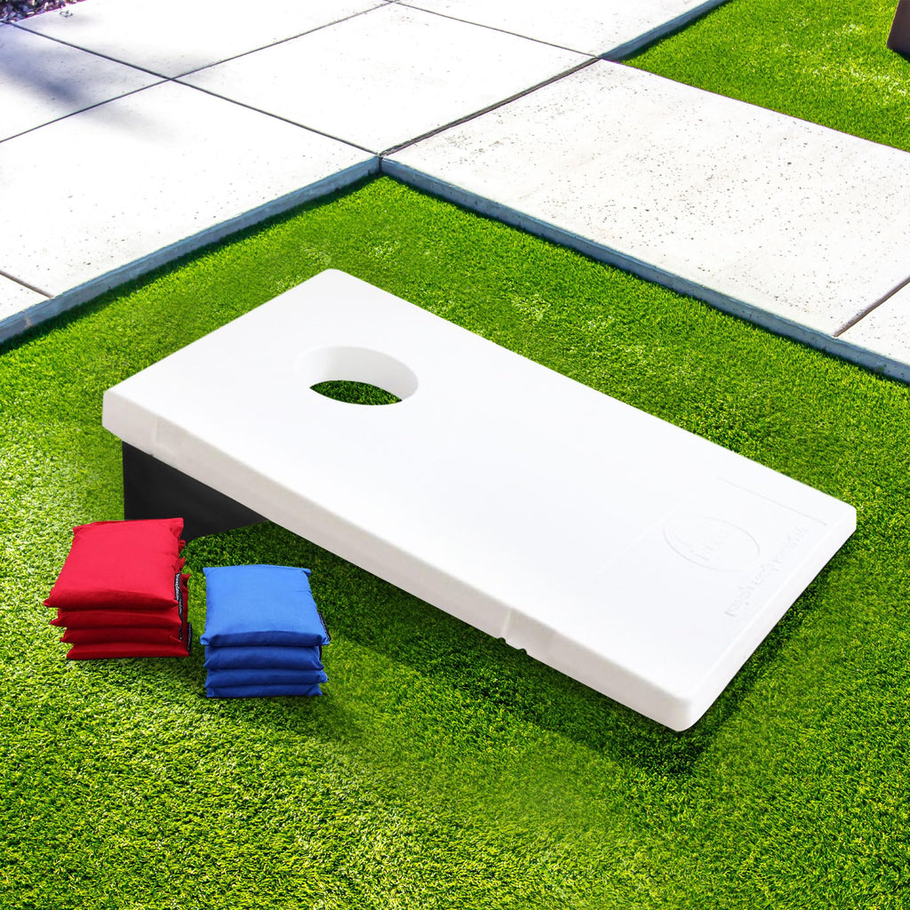 Driveway Games All Weather Ez Carry Portable Bean Bag Cornhole Game Set For Indoor And Outdoor Use With 2 Target Boards And 8 Be