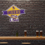 Rico Industries Ncaa Lsu Tigers Diamond Shape Cut Pennant - Home And Living Room D  Cor - Soft Felt Ez To Hang