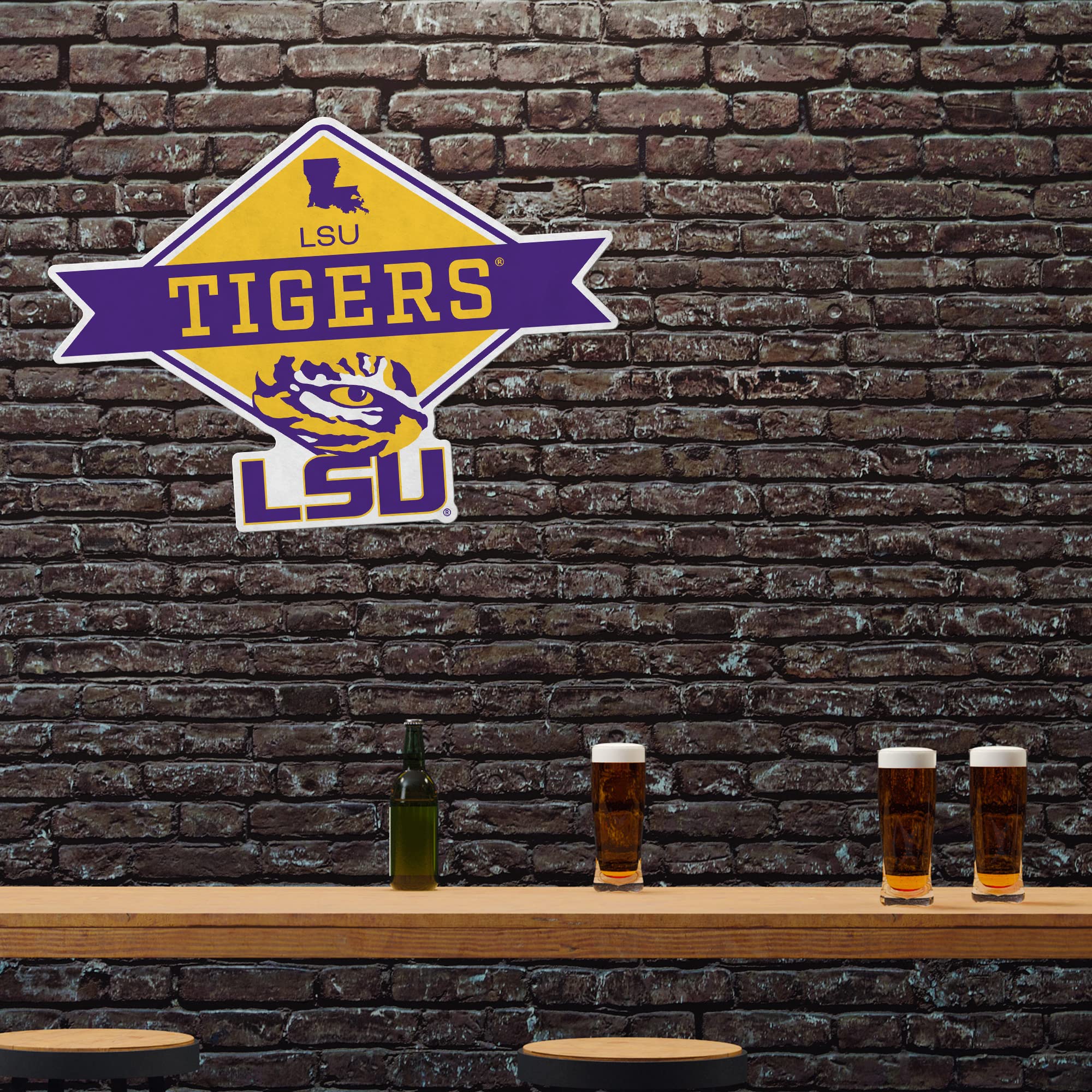 Rico Industries Ncaa Lsu Tigers Diamond Shape Cut Pennant - Home And Living Room D  Cor - Soft Felt Ez To Hang