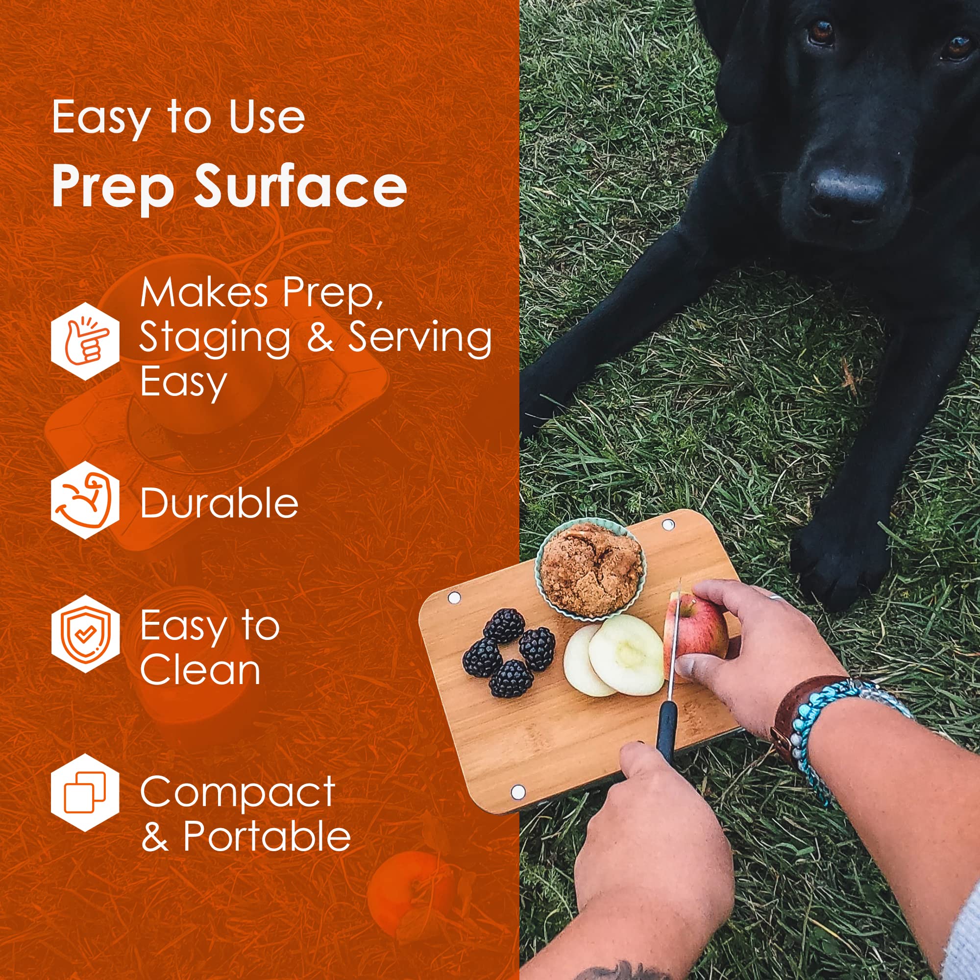 Ncamp Universal Portable Outdoor Camping Elevated Prep Cutting Board Surface For Hiking And Backpacking