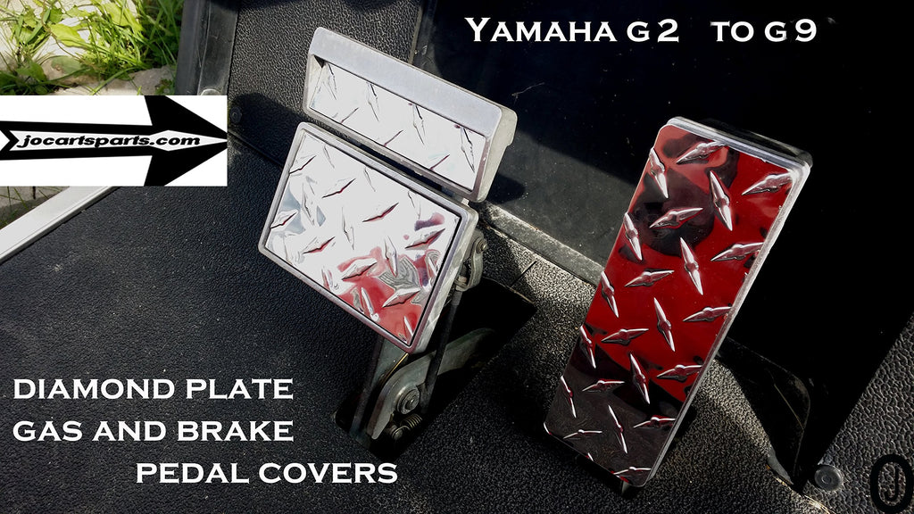 Fits Yamahaa G2/G9 Golf Cart Polished Aluminum Diamond Plate 3 Pc. Pedal Cover Set