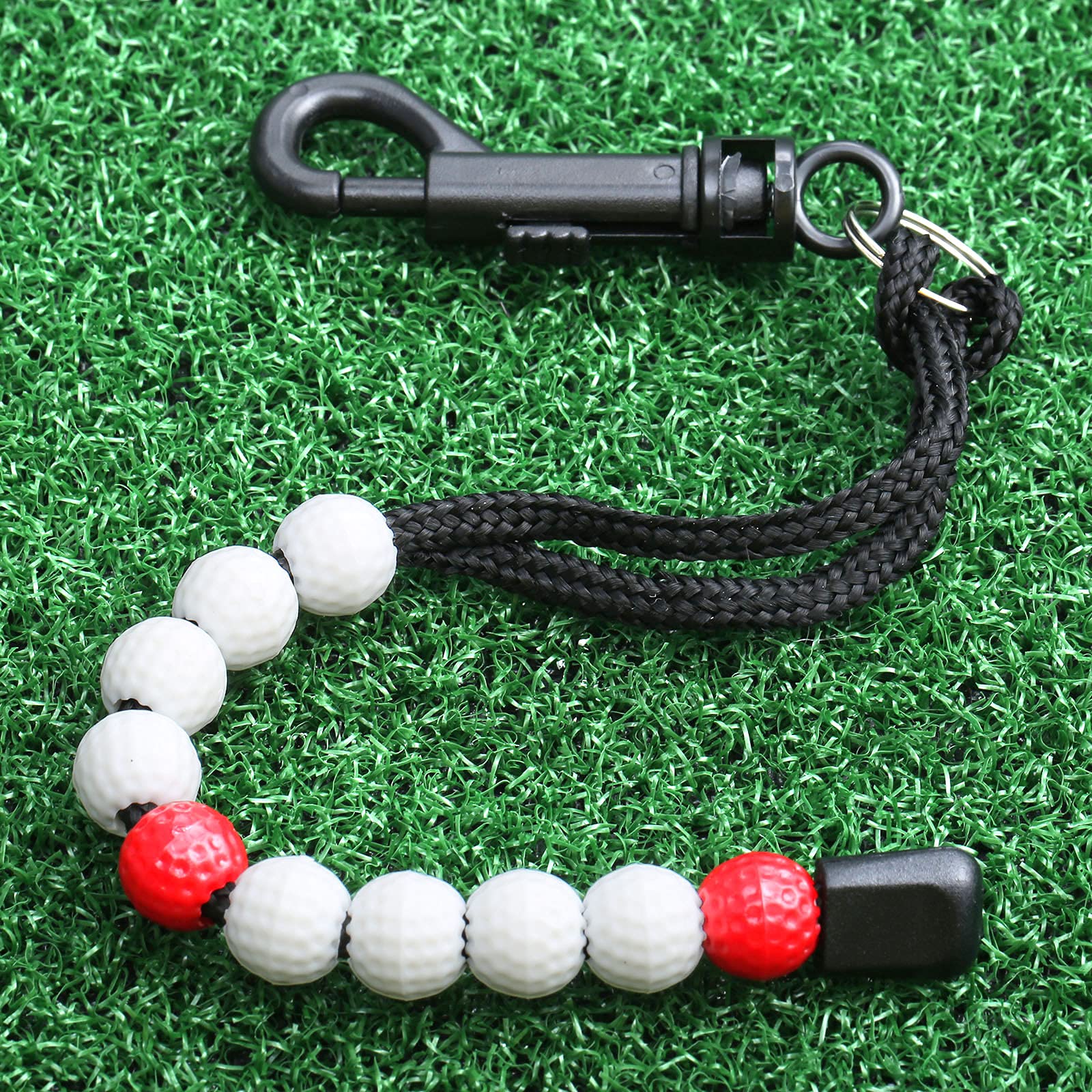Muxsam 1 Piece Golf Beads Score Counter With Clip (Red), Golf Stroke Score Count Keeper Putting Score Counter For Referee Caddy